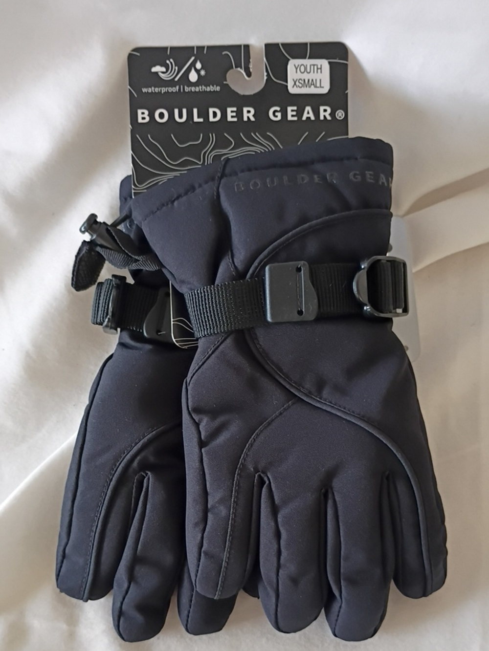 NWT Boulder Gear Black Mogul II Youth XSmall Gloves Winter Waterproof Breathable